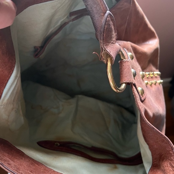 Cynthia Rowley Brown Slouchy Hobo Bag with Rose Detail - Picture 7 of 10